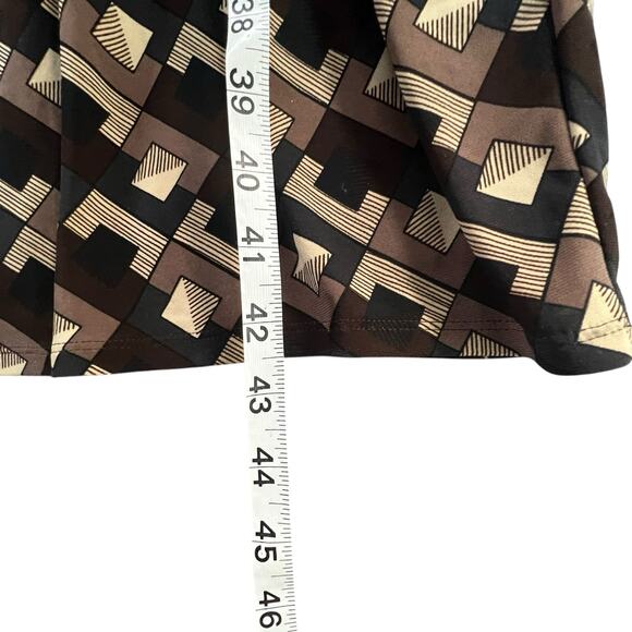 Evan Picone Sheath Dress Womens 18W Black Brown Geometric Twist Front Retro Chic - Picture 10 of 12